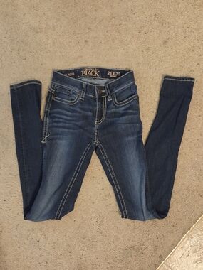 Buckle Women's Skinny Jeans - Dark Indigo with Fading